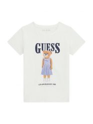 Guess T-Shirt J6GI04 K6YW4 Biały Regular Fit. Białe t-shirty i topy dla dziewczynek Guess, z aplikacjami, z bawełny, bez ramiączek. Za 119.99 zł.