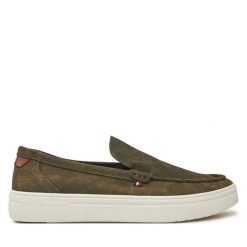 Mokasyny Tommy Hilfiger. Zielone mokasyny męskie Tommy Hilfiger. Za 369.99 zł.