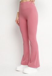 Ciemnoróżowe Legginsy o Kroju Dzwonów z Wysokim Stanem Koritea. Czerwone legginsy damskie Born2be, l, bez wzorów, z jeansu. Za 39.99 zł.