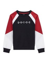 Guess Bluza L6BQ02 K5917 Czarny Oversize. Czarne bluzy dla chłopców Guess, z aplikacjami, z bawełny, bez ramiączek, bez kaptura. Za 194.99 zł.