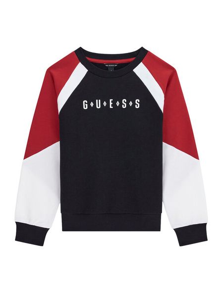 Guess Bluza L6BQ02 K5917 Czarny Oversize. Czarne bluzy dla chłopców Guess, z aplikacjami, z bawełny, bez ramiączek, bez kaptura. Za 194.99 zł.