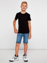 Tommy Hilfiger T-Shirt KB0KB04140 D Czarny Regular Fit. Czarne t-shirty dla chłopców Tommy Hilfiger, bez wzorów, z bawełny, bez ramiączek. Za 69.99 zł.