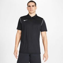Koszulka piłkarska męska Nike Dry Park 20. Czarne koszulki sportowe męskie Nike, m, bez wzorów, bez kołnierzyka, bez ramiączek, do piłki nożnej. Za 206.00 zł.