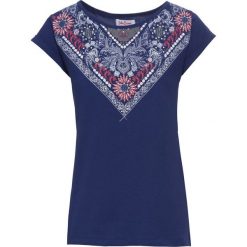 T-shirt z bawełny z nadrukiem, krótki rękaw bonprix kobaltowy z nadrukiem. T-shirty damskie marki DOMYOS. Za 34.99 zł.