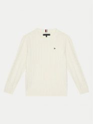Tommy Hilfiger Sweter KB0KB09348 Écru Regular Fit. Swetry dla chłopców Tommy Hilfiger, bez wzorów, z bawełny, bez kołnierzyka, bez kaptura. Za 189.99 zł.