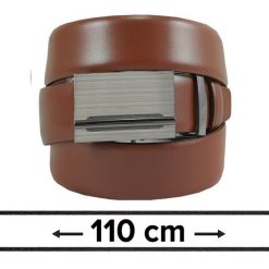 Pasek Brązowy do Spodni 110 cm, Automatyczna Klamra, Skórzany, Elegancki -VICTORIO. Brązowe paski damskie Victorio, bez wzorów, ze skóry, eleganckie. Za 99.00 zł.