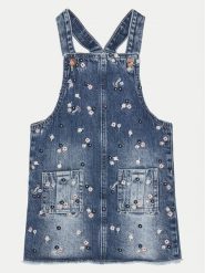 Guess Sukienka jeansowa K5RK11 D45E0 Granatowy Regular Fit. Niebieskie sukienki dla dziewczynek Guess, z aplikacjami, z bawełny, bez ramiączek. Za 139.99 zł.