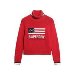 Sweter damski z golfem Superdry Americana. Zielone swetry damskie Superdry., na zimę, m, bez wzorów, z bawełny, eleganckie, bez kołnierzyka, bez ramiączek, bez kaptura. Za 451.15 zł.
