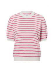 Nümph sweter z krótkim rękawem z dzianiny - Nunicole Kobiety Bawełna biały, XXL. Białe swetry damskie Nümph, xxl, bez wzorów, z bawełny, eleganckie, bez kołnierzyka, bez ramiączek, krótkie, bez kaptura. Za 299.95 zł.