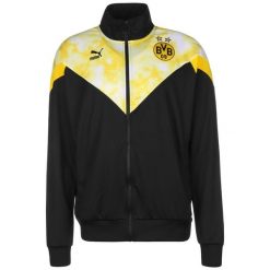 Kurtka dresowa Puma Bvb Iconic Mcs Mesh Track. Czarne kurtki sportowe męskie Puma, xs, bez wzorów, z dresówki, do piłki nożnej. W wyprzedaży za 283.85 zł.
