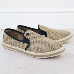 Półbuty męskie wsuwane espadryle beżowe Bugatti 321-ASP61-6900. Brązowe półbuty na co dzień męskie Bugatti, z tkaniny, eleganckie, bez zapięcia. Za 162.00 zł.