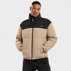 Kurtka puchowa męska Clive wodoodporna. Brązowe kurtki męskie SIROKO, m, bez wzorów, z puchu, bez kaptura. W wyprzedaży za 337.00 zł.