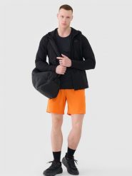 4F Spodenki treningowe szybkoschnące męskie - pomarańczowe M. Brązowe krótkie spodenki sportowe męskie 4f, l, bez wzorów, z dzianiny, na fitness i siłownię. W wyprzedaży za 79.99 zł.