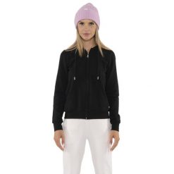 Bluza miękka z kaptur na co dzień na siłownię. Czarne bluzy damskie LEONE 1947 APPAREL, bez wzorów, z bawełny, bez kaptura. W wyprzedaży za 164.19 zł.