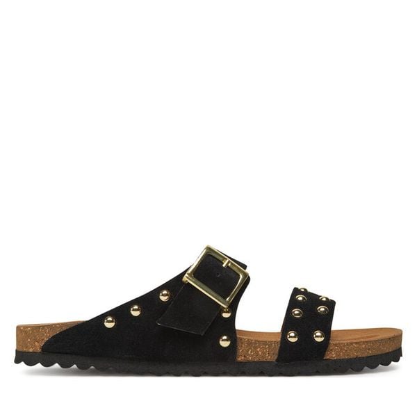 Klapki Pieces. Czarne klapki damskie Pieces, bez wzorów, bez obcasa. Za 169.99 zł.
