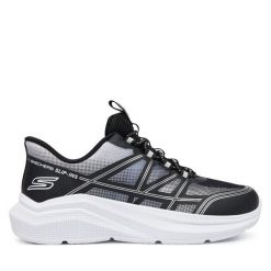 Sneakersy Skechers. Czarne trampki i tenisówki chłopięce Skechers, bez wzorów, bez zapięcia. Za 199.99 zł.