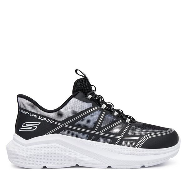 Sneakersy Skechers. Czarne trampki i tenisówki chłopięce Skechers, bez wzorów, bez zapięcia. Za 199.99 zł.