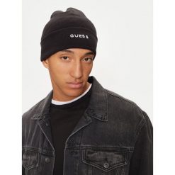 Czapka Guess. Czarne czapki i kapelusze męskie Guess, na zimę, z aplikacjami. Za 229.99 zł.