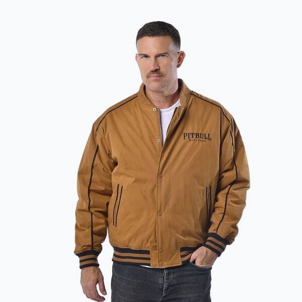 Kurtka męska Pitbull Radford Baseball. Żółte kurtki męskie PITBULL, m, bez wzorów, z bawełny, bez kaptura. Za 309.99 zł.
