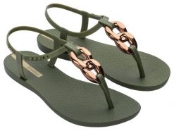 Sandały Ipanema Class Connect Ii Fem Damskie. Zielone sandały damskie Ipanema, bez wzorów, z materiału, bez obcasa, bez zapięcia. Za 129.99 zł.