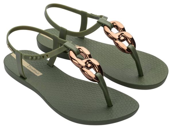 Sandały Ipanema Class Connect Ii Fem Damskie. Zielone sandały damskie Ipanema, bez wzorów, z materiału, bez obcasa, bez zapięcia. Za 129.99 zł.
