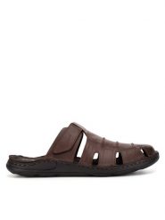 Go Soft Klapki ROMA-03 MI18 Brązowy. Brązowe klapki męskie GO SOFT, ze skóry. Za 149.99 zł.