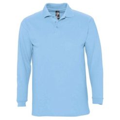 Koszulka Polo Z Długim Rękawem Dla Dorosłych Unisex Winter II. Niebieskie koszule damskie SOL'S, s, bez wzorów, casualowe, bez kołnierzyka, bez ramiączek. Za 107.99 zł.
