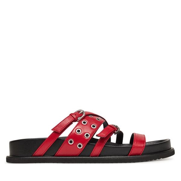 Klapki Tamaris. Czerwone klapki damskie Tamaris, bez wzorów, bez obcasa. Za 319.99 zł.