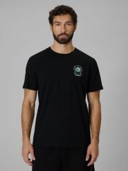 4F T-shirt regular z nadrukiem męski - czarny L. Czarne t-shirty męskie 4f, l, bez wzorów, z bawełny, bez kołnierzyka. Za 59.99 zł.