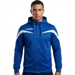 Kurtka rozgrzewkowa Turcja niebiesko-biała. Białe kurtki sportowe męskie Legea, m, bez wzorów, z poliesteru, do biegania. W wyprzedaży za 96.00 zł.