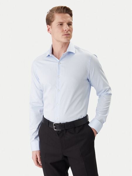 Calvin Klein Koszula LV019EU119 Błękitny Slim Fit. Niebieskie koszule męskie Calvin Klein, m, bez wzorów, z bawełny, bez kołnierzyka, bez ramiączek. Za 238.99 zł.