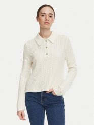Tommy Hilfiger Sweter WW0WW52222 Kremowy Regular Fit. Białe swetry damskie Tommy Hilfiger, xl, bez wzorów, z syntetyku, bez kołnierzyka, bez ramiączek, bez kaptura. Za 799.99 zł.