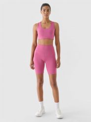 4F Legginsy krótkie treningowe damskie - fioletowe L. Czerwone legginsy damskie 4f, l, bez wzorów, z dzianiny. W wyprzedaży za 59.99 zł.