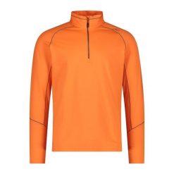 Golf męski techniczny CMP 30L0537. Brązowe bluzy męskie CMP, l, bez wzorów, bez kaptura. Za 203.50 zł.