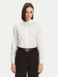 Guess Koszula W5RH31 WAF10 Biały Regular Fit. Białe bluzki damskie Guess, s, z aplikacjami, z bawełny, bez kołnierzyka, bez ramiączek. Za 219.99 zł.