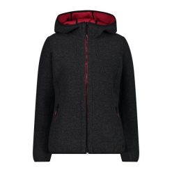 Kobiece wełniane bluzy z kapturem CMP. Czarne bluzy damskie CMP, bez wzorów, z wełny, z kapturem. W wyprzedaży za 599.20 zł.