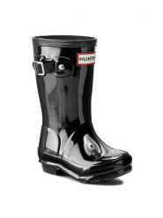 Hunter Kalosze Orginal Kids Gloss JFT6000RGL Czarny. Czarne kalosze dziewczęce Hunter, bez wzorów. Za 129.99 zł.