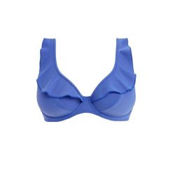 Damski top do kostiumu kąpielowego Freya Jewel cove. Niebieskie topy damskie Freya, z aplikacjami, z lycry, bez kołnierzyka, bez ramiączek. Za 212.50 zł.