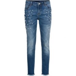 Dżinsy z perełkami bonprix niebieski "stone”. Jeansy damskie marki bonprix. Za 79.99 zł.