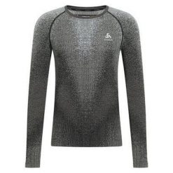 Koszulka termoaktywna z długim rękawem męska. Szare koszulki sportowe męskie Odlo, l, bez wzorów, bez kołnierzyka, bez ramiączek, do biegania. Za 369.99 zł.