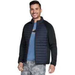Kurtka Męska Skechers GOshield Hybrid Jacket 2.0. Czarne kurtki męskie Skechers, m, bez wzorów, z poliesteru, sportowe, bez kaptura. Za 490.00 zł.