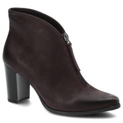 Bordowe Botki Simen Damskie Eleganckie Obuwie. Czerwone botki damskie Simen, na wiosnę, z nubiku, biznesowe, bez obcasa, na obcasie, bez zapięcia. Za 229.00 zł.