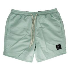 Męskie krótkie spodenki kąpielowe 15" z kieszeniami (Aqua, M). Niebieskie kąpielówki męskie SURF MONKEY, m, bez wzorów, z materiału, do pływania. Za 235.00 zł.