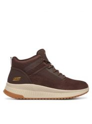 Skechers Trzewiki Bobs Squad 4 118414/BRN Brązowy. Brązowe botki męskie Skechers, bez wzorów, ze skóry, bez zapięcia. Za 359.99 zł.
