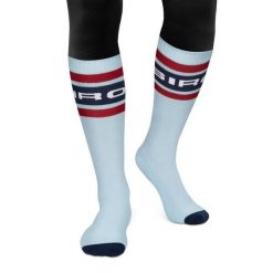 Skarpety narciarskie retro Siroko Albulapass Light Blue. Niebieskie skarpety damskie SIROKO, bez wzorów, z bawełny. Za 85.00 zł.