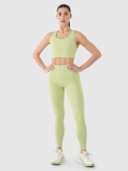 4F Legginsy treningowe z wysokim stanem damskie - zielone L. Zielone legginsy damskie 4f, l, bez wzorów, z dzianiny. W wyprzedaży za 69.99 zł.