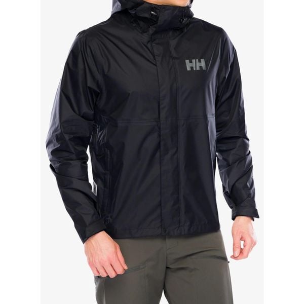 Kurtka przeciwdeszczowa męska Helly Hansen Loke Jacket 2.0. Czarne kurtki męskie Helly Hansen, m, bez wzorów, sportowe, bez kaptura. Za 396.99 zł.
