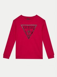 Guess Bluza J74Q10 KAUG0 Bordowy Regular Fit. Czerwone bluzy dla dziewczynek Guess, z aplikacjami, z bawełny, bez ramiączek, bez kaptura. Za 109.99 zł.
