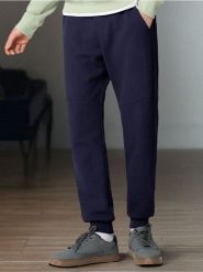 Spodnie dresowe - granatowy. Niebieskie spodnie sportowe męskie Sinsay, l, bez wzorów, z dresówki. W wyprzedaży za 19.99 zł.