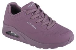 Buty sportowe Sneakersy damskie, Skechers Uno-Stand on Air. Fioletowe obuwie sportowe damskie Skechers, bez wzorów, z materiału, trekkingowe. Za 215.99 zł.